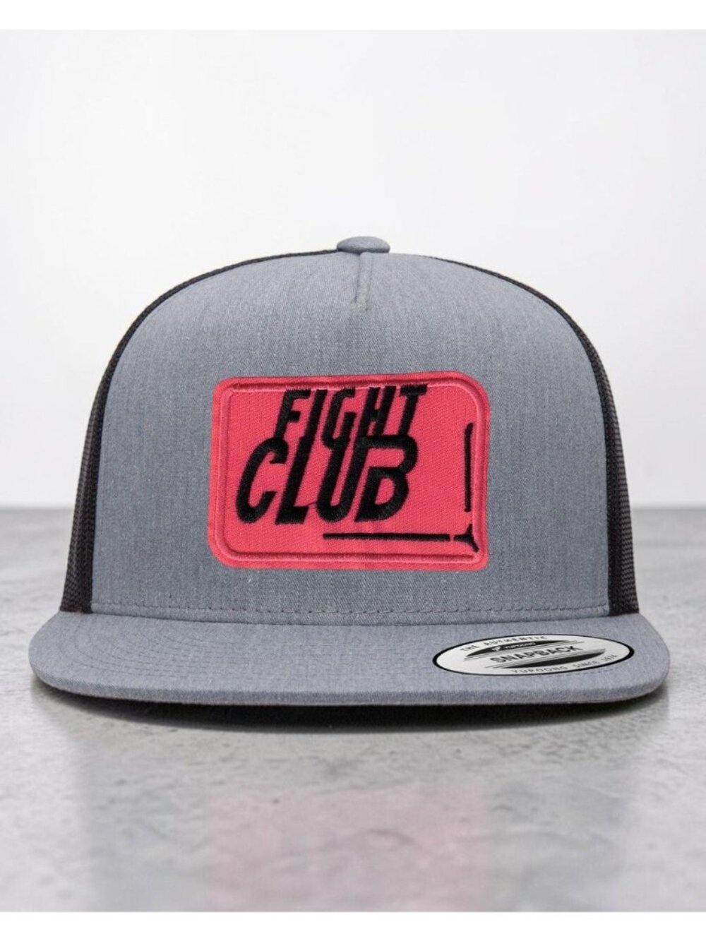 Fight Club YP Classics 6006 Flat Bill Trucker Mesh Back Snapback grey/black